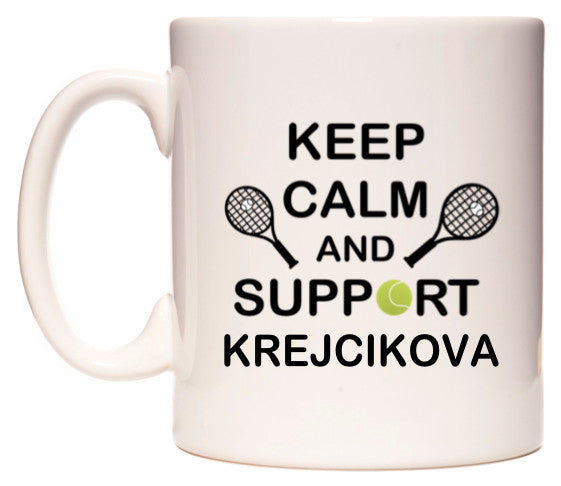 This mug features Keep Calm And Support Krejcikova
