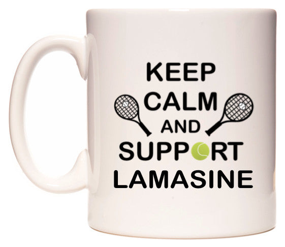 This mug features Keep Calm And Support Lamasine
