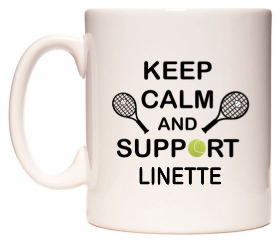 This mug features Keep Calm And Support Linette