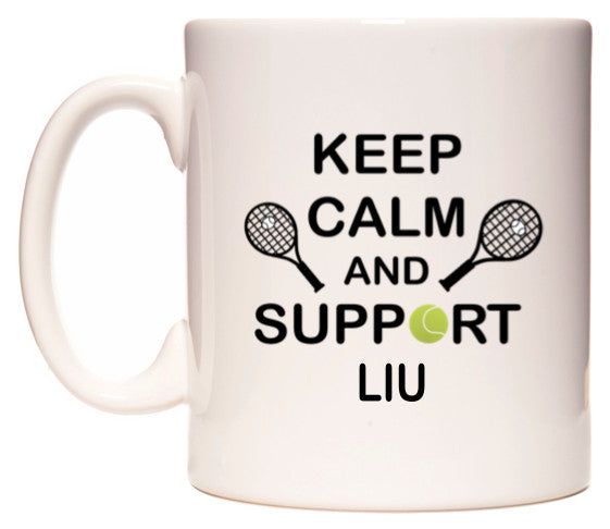 This mug features Keep Calm And Support Liu