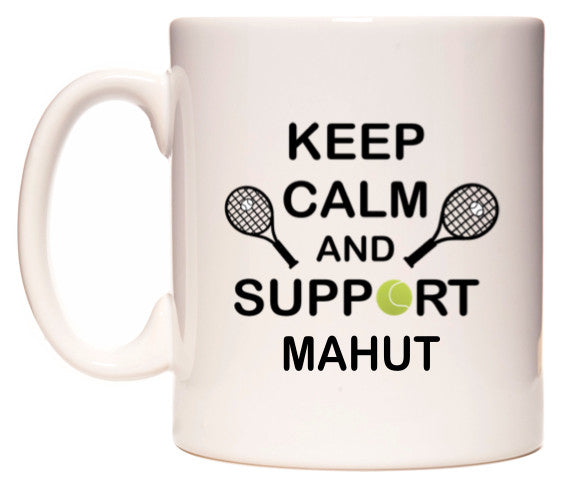 This mug features Keep Calm And Support Mahut