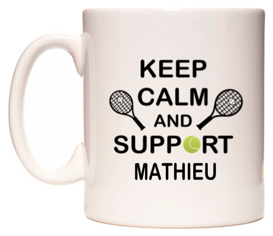 This mug features Keep Calm And Support Mathieu