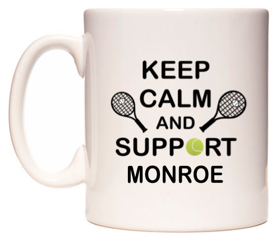 This mug features Keep Calm And Support Monroe