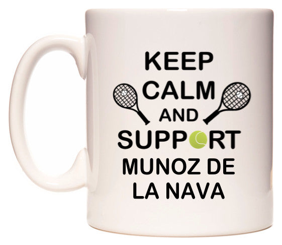 This mug features Keep Calm And Support Munoz De La Nava