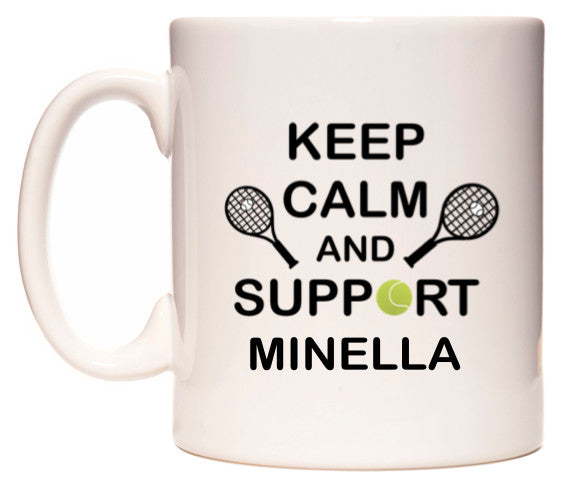 This mug features Keep Calm And Support Minella