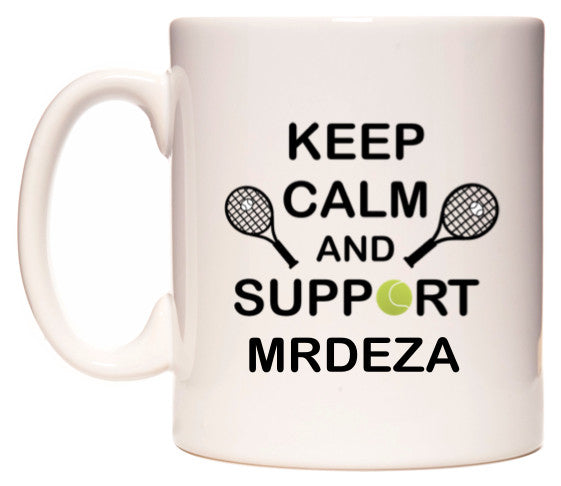 This mug features Keep Calm And Support Mrdeza