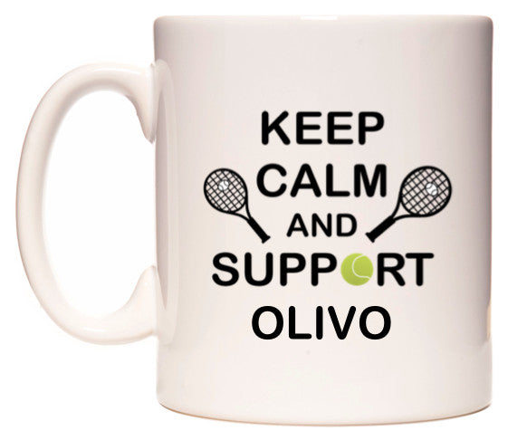 This mug features Keep Calm And Support Olivo