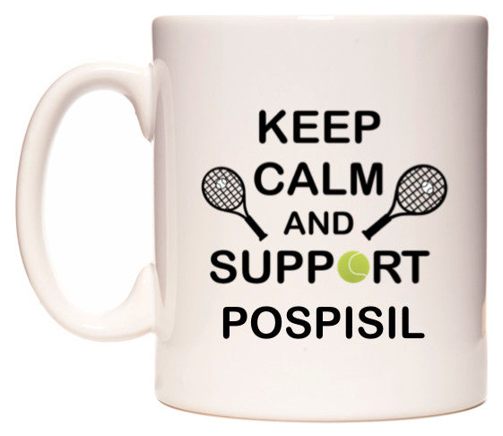 This mug features Keep Calm And Support Pospisil