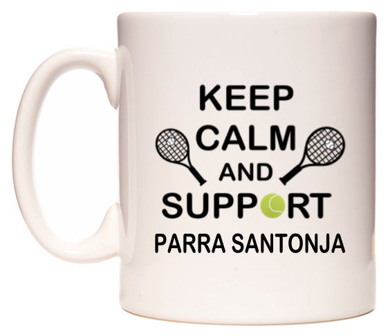 This mug features Keep Calm And Support Parra Santonja