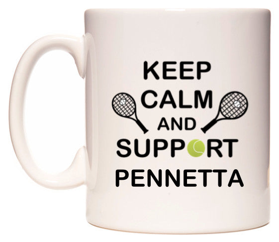 This mug features Keep Calm And Support Pennetta