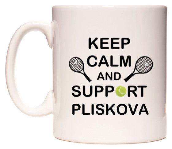 This mug features Keep Calm And Support Pliskova