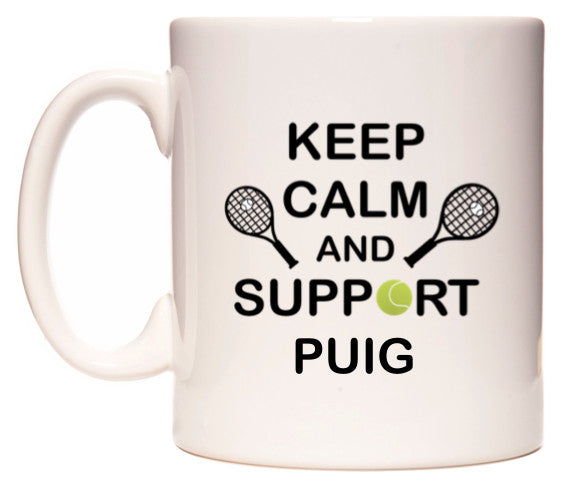 This mug features Keep Calm And Support Puig