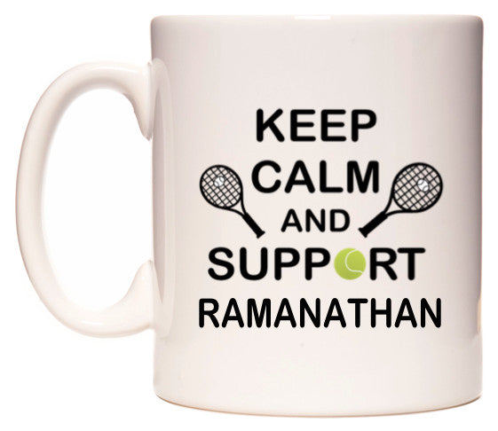 This mug features Keep Calm And Support Ramanathan