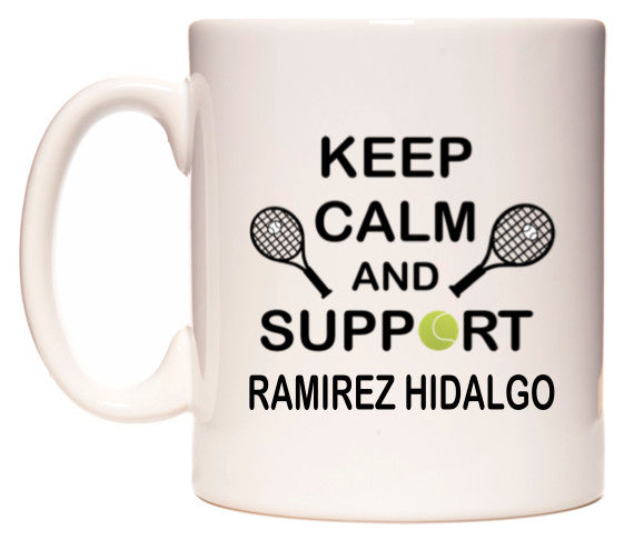 This mug features Keep Calm And Support Ramirez Hidalgo
