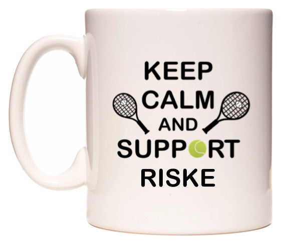 This mug features Keep Calm And Support Riske