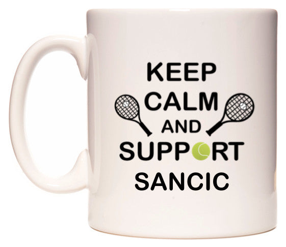 This mug features Keep Calm And Support Sancic
