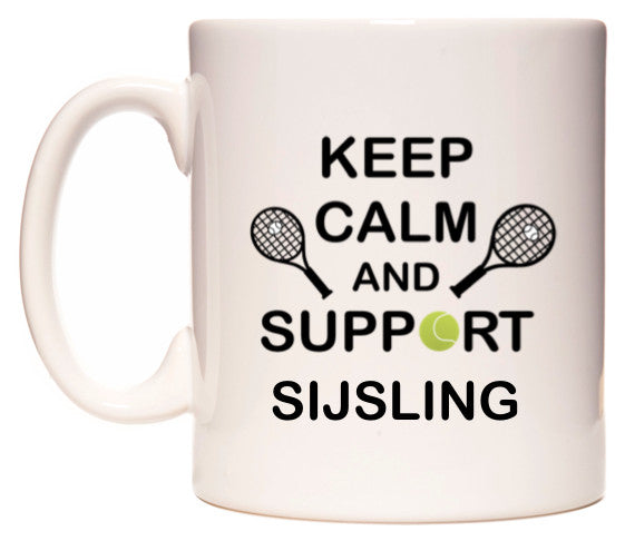 This mug features Keep Calm And Support Sijsling