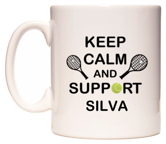 This mug features Keep Calm And Support Silva