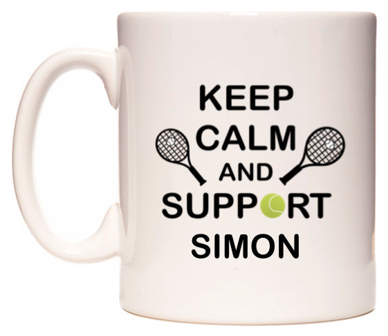 This mug features Keep Calm And Support Simon