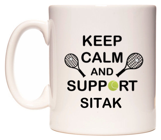 This mug features Keep Calm And Support Sitak