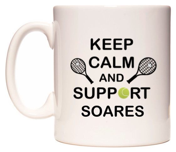 This mug features Keep Calm And Support Soares