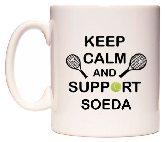 This mug features Keep Calm And Support Soeda