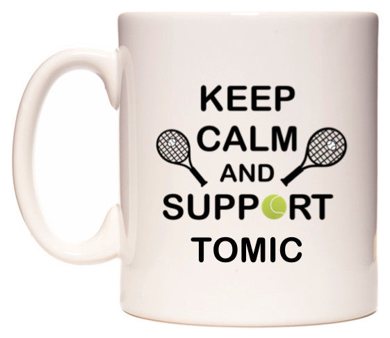 This mug features Keep Calm And Support Tomic