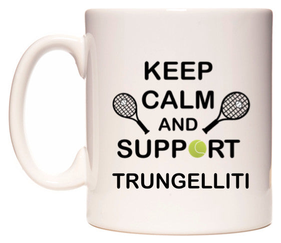 This mug features Keep Calm And Support Trungelliti