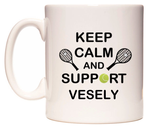 This mug features Keep Calm And Support Vesely
