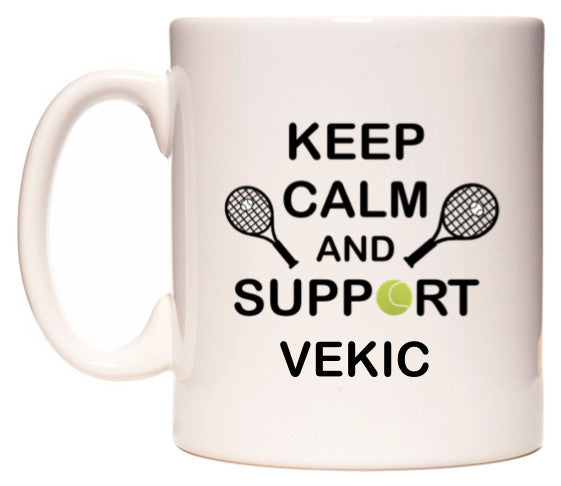 This mug features Keep Calm And Support Vekic