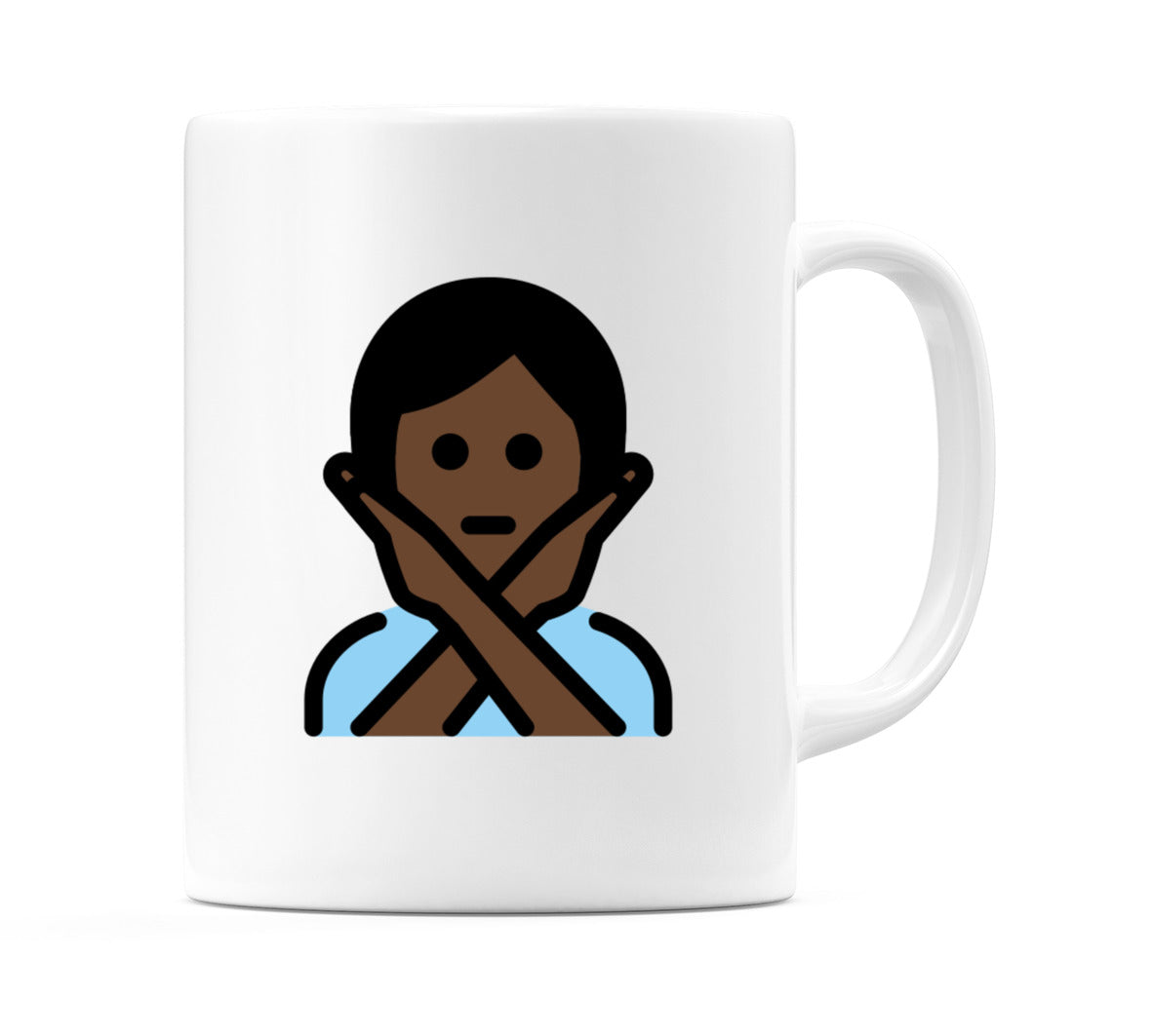 Person Gesturing No: Dark Skin Tone Emoji Mug