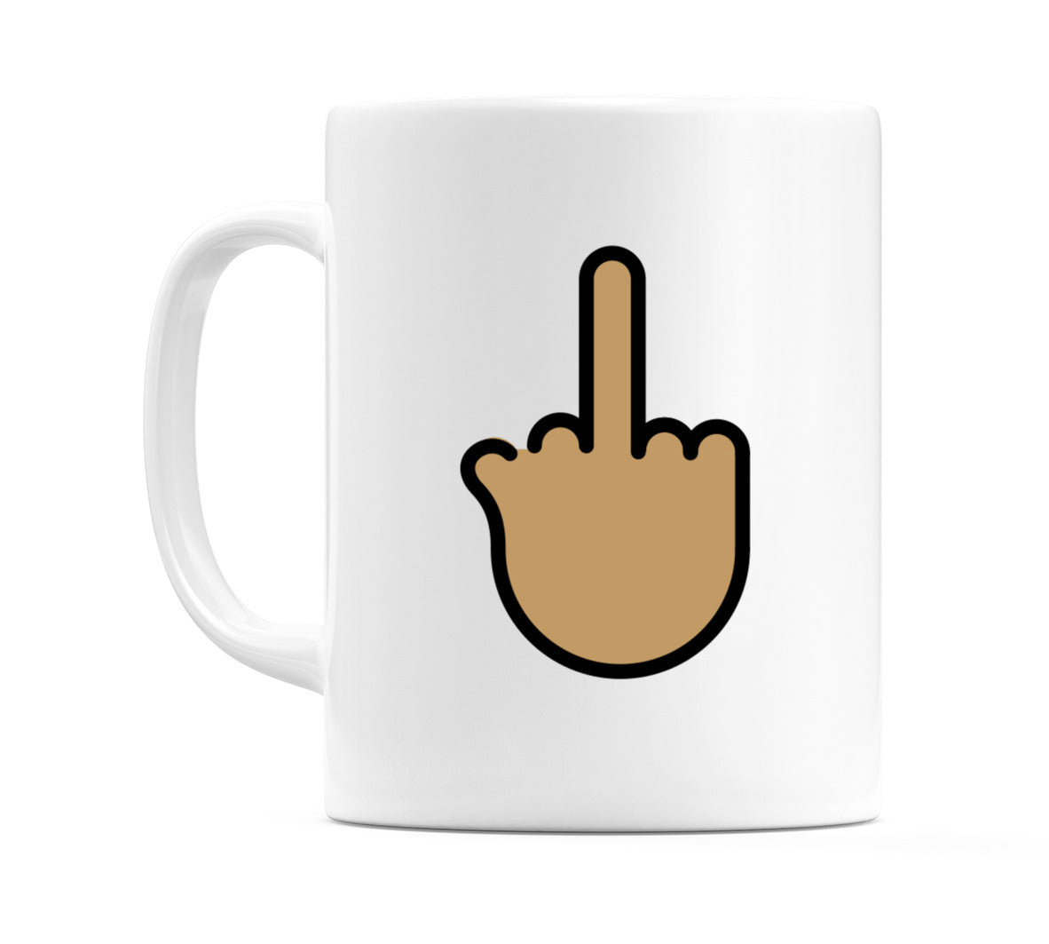 Middle Finger: Medium Skin Tone Emoji Mug