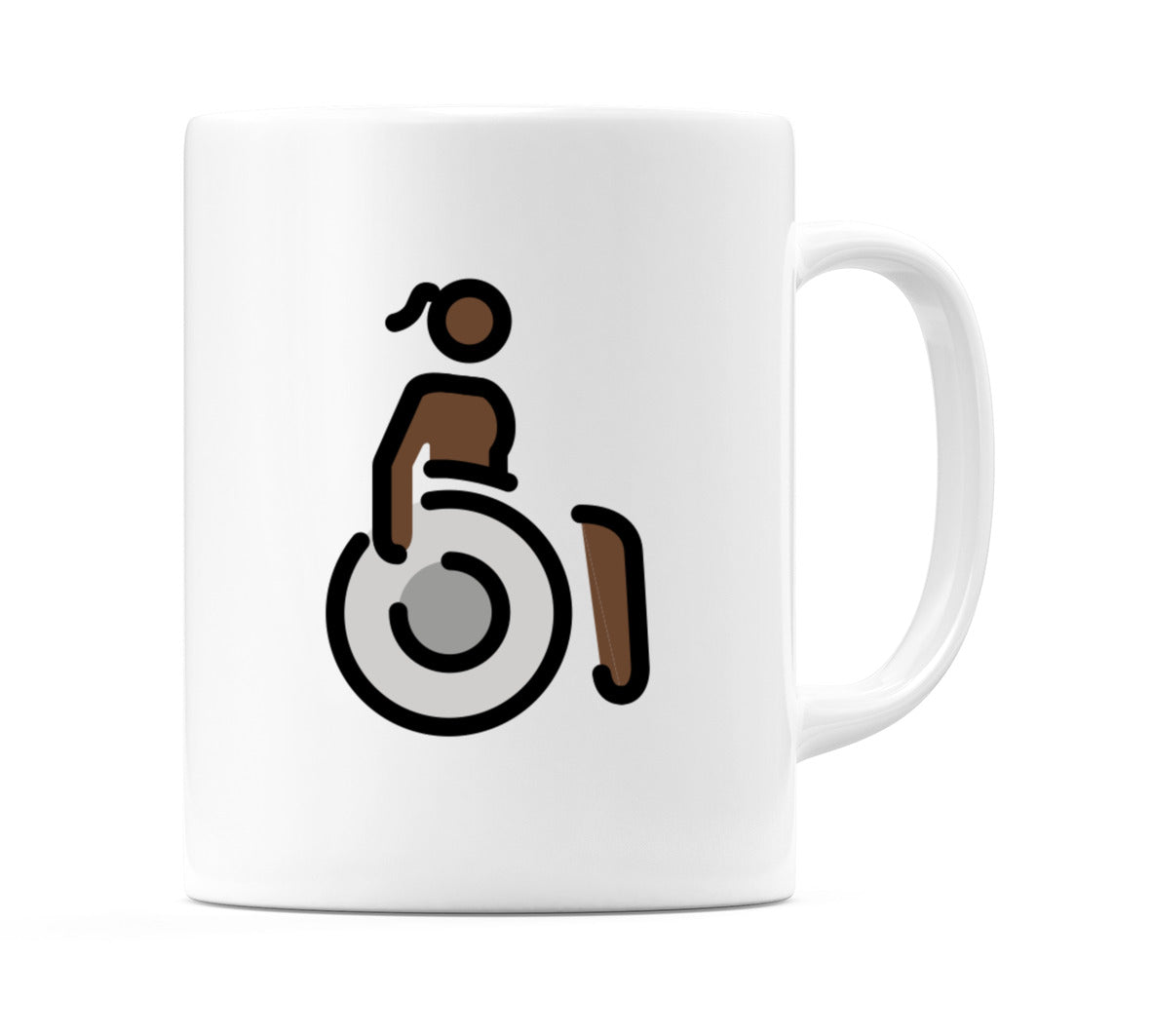 Female In Maleual Wheelchair: Dark Skin Tone Emoji Mug