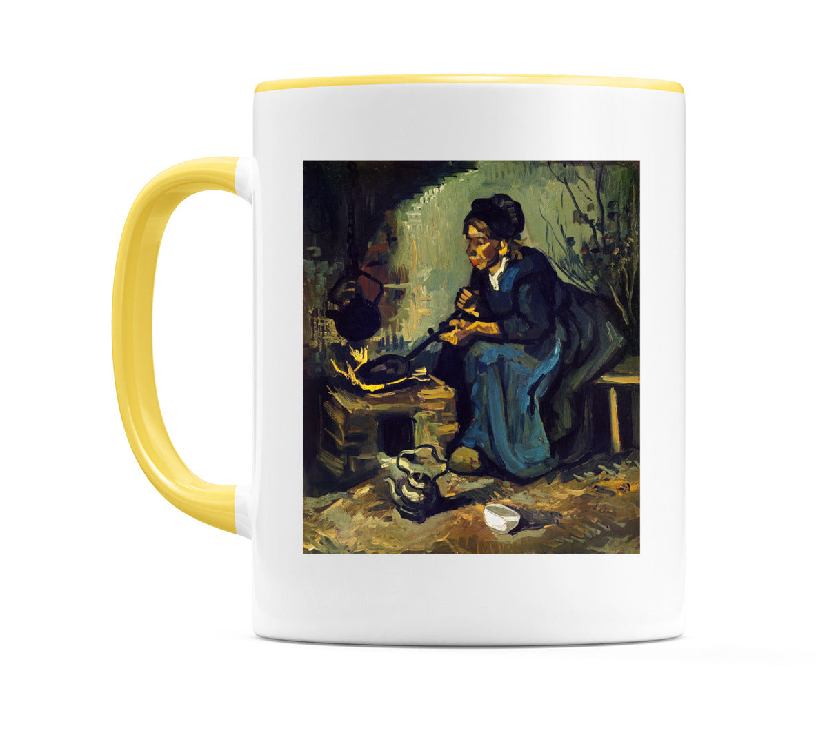 Peasant Woman Cooking by a Fireplace (1885) Mug