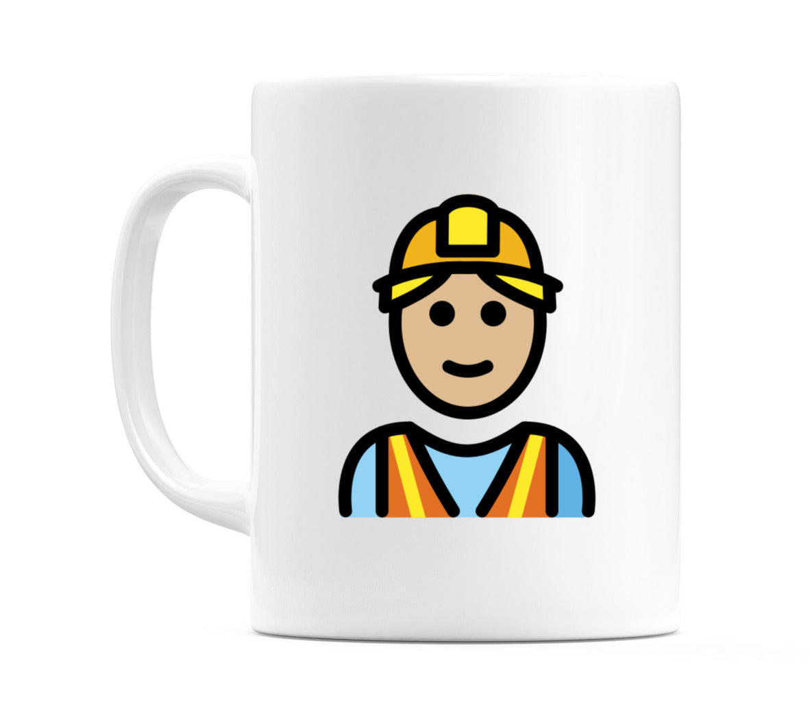 Male Construction Worker: Medium-Light Skin Tone Emoji Mug