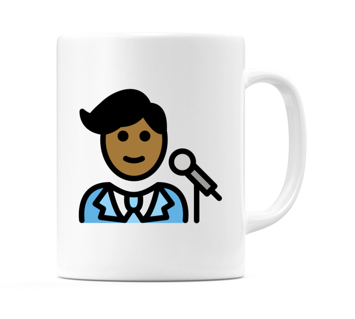 Male Singer: Medium-Dark Skin Tone Emoji Mug