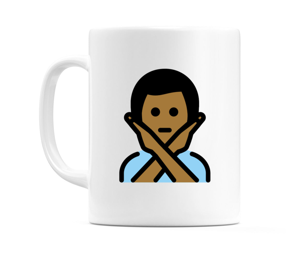 Male Gesturing No: Medium-Dark Skin Tone Emoji Mug