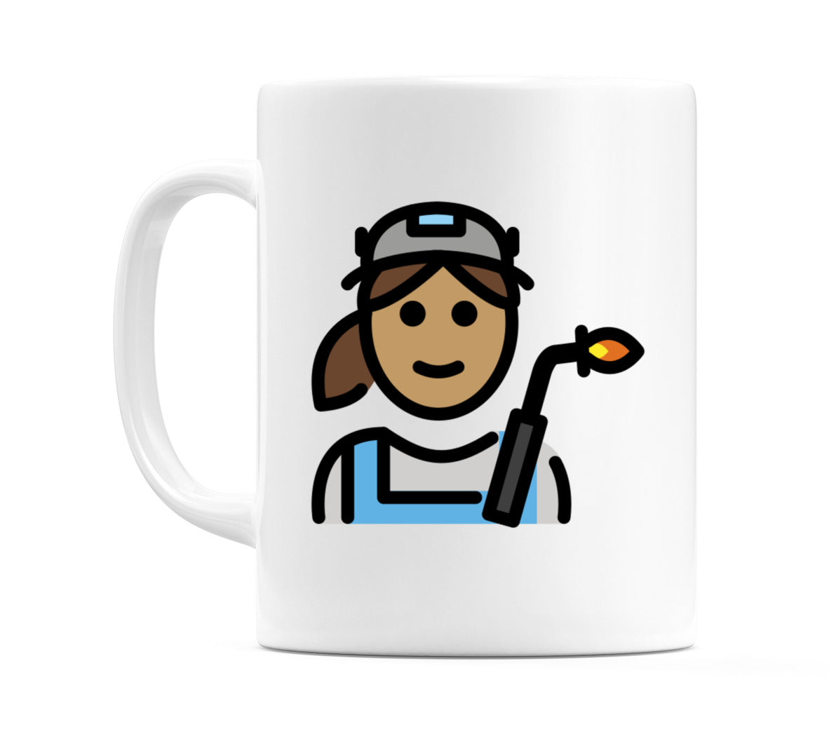 Female Factory Worker: Medium Skin Tone Emoji Mug