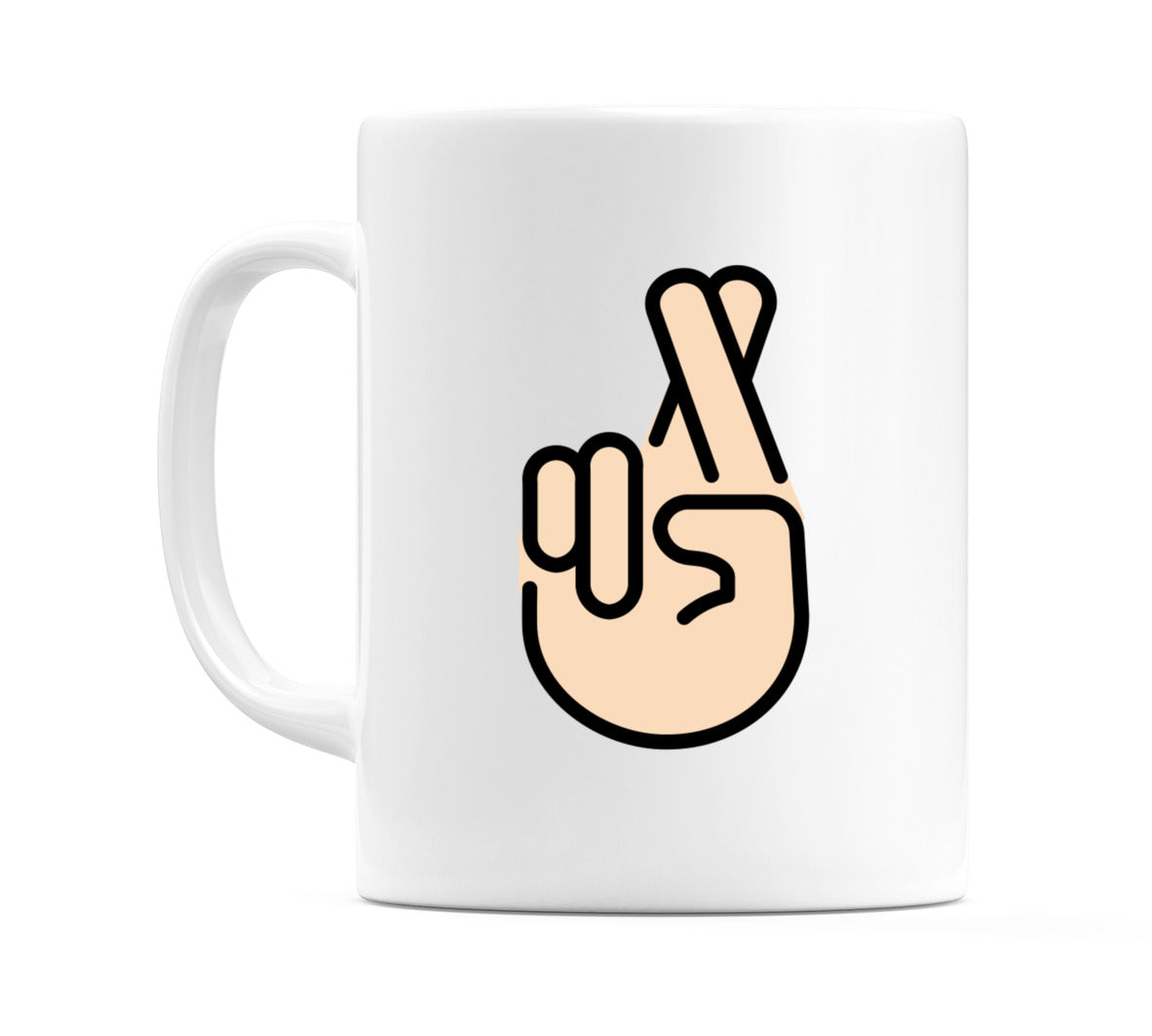 Crossed Fingers: Light Skin Tone Emoji Mug