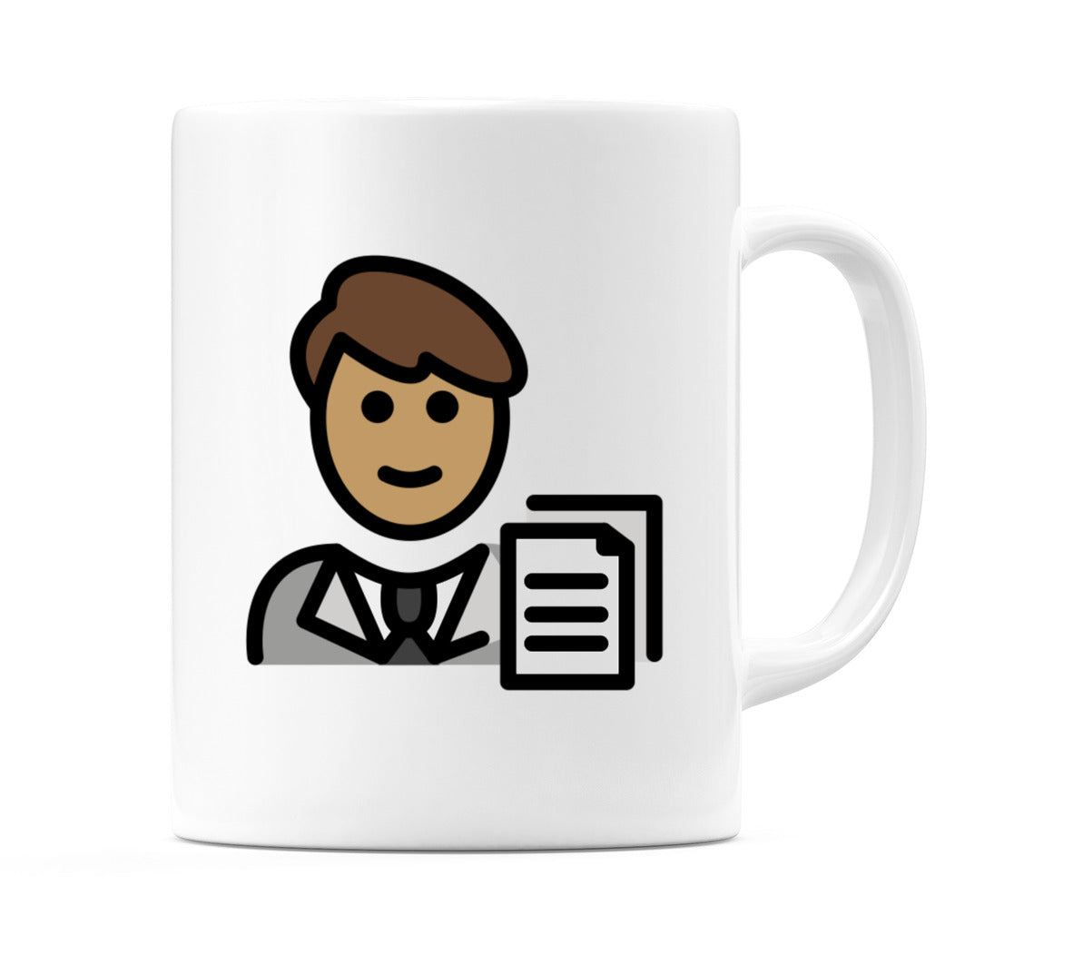 Male Office Worker: Medium Skin Tone Emoji Mug
