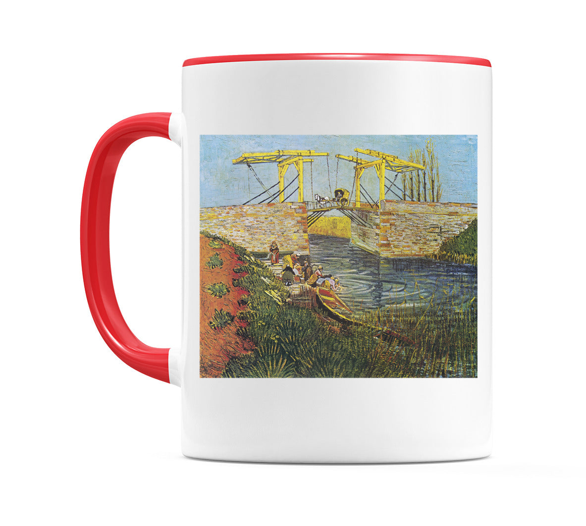 The Langlois Bridge at Arles with Women Washing (1888) Mug