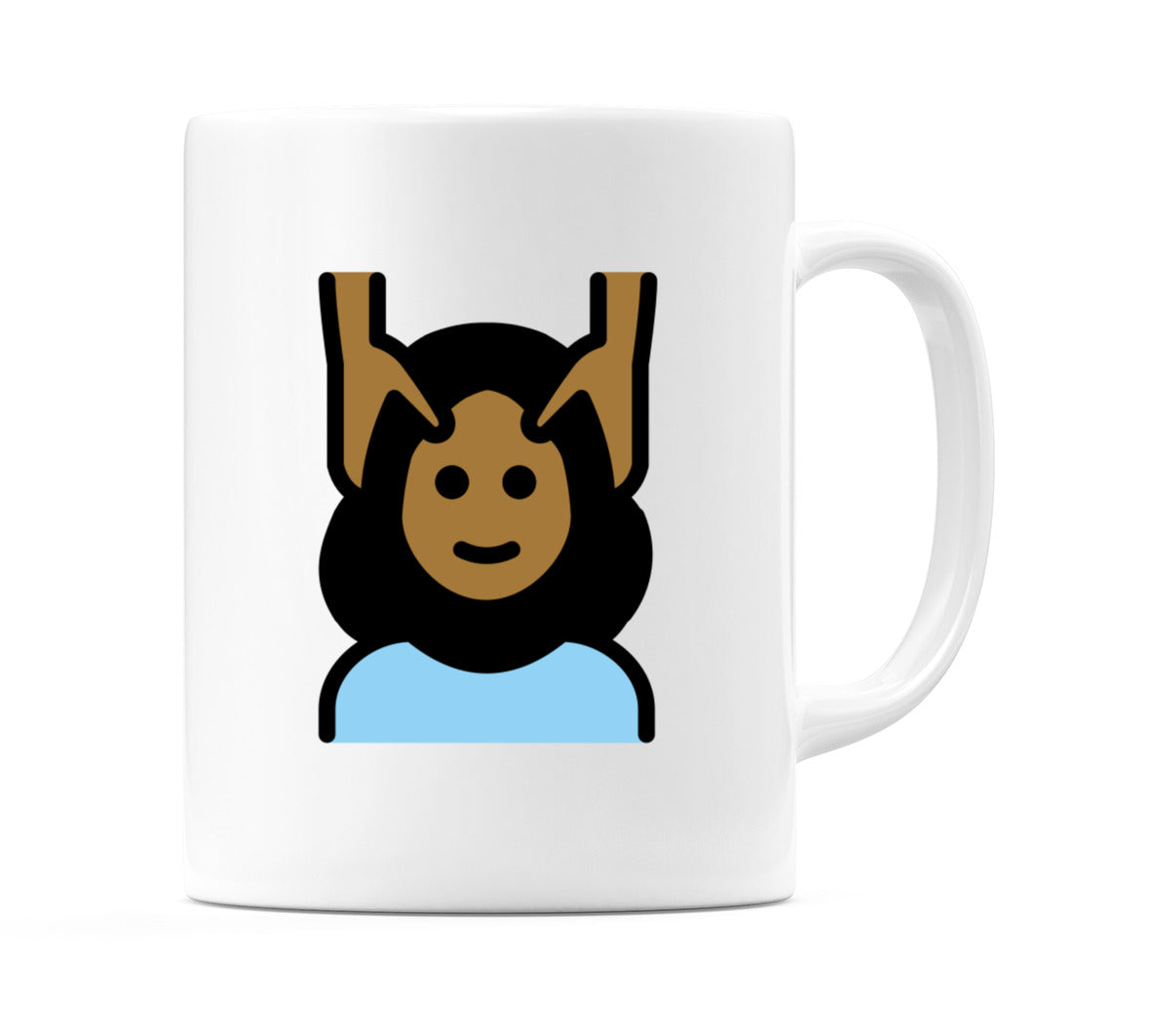 Female Getting Massage: Medium-Dark Skin Tone Emoji Mug