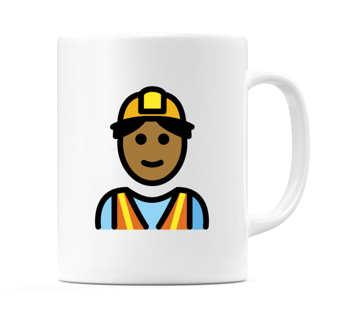 Male Construction Worker: Medium-Dark Skin Tone Emoji Mug