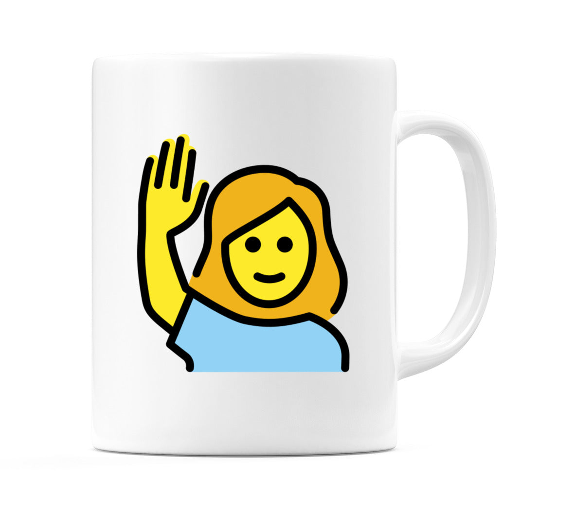 Female Raising Hand Emoji Mug