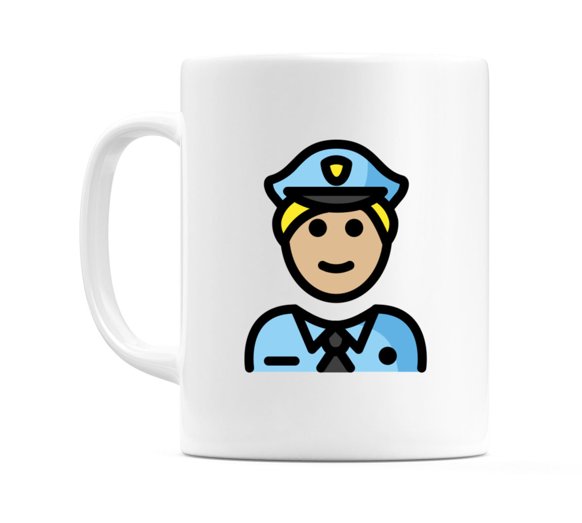 Male Police Officer: Medium-Light Skin Tone Emoji Mug