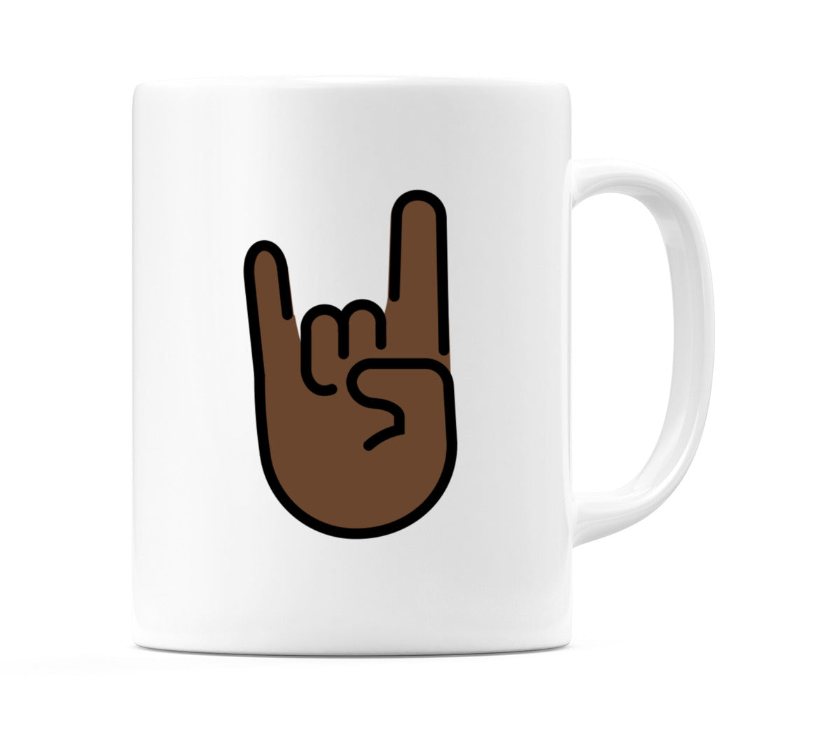 Sign Of The Horns: Dark Skin Tone Emoji Mug