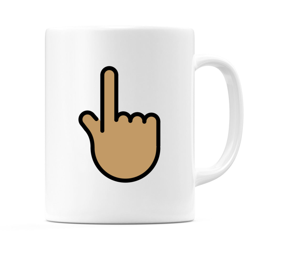 Backhand Index Pointing Up: Medium Skin Tone Emoji Mug
