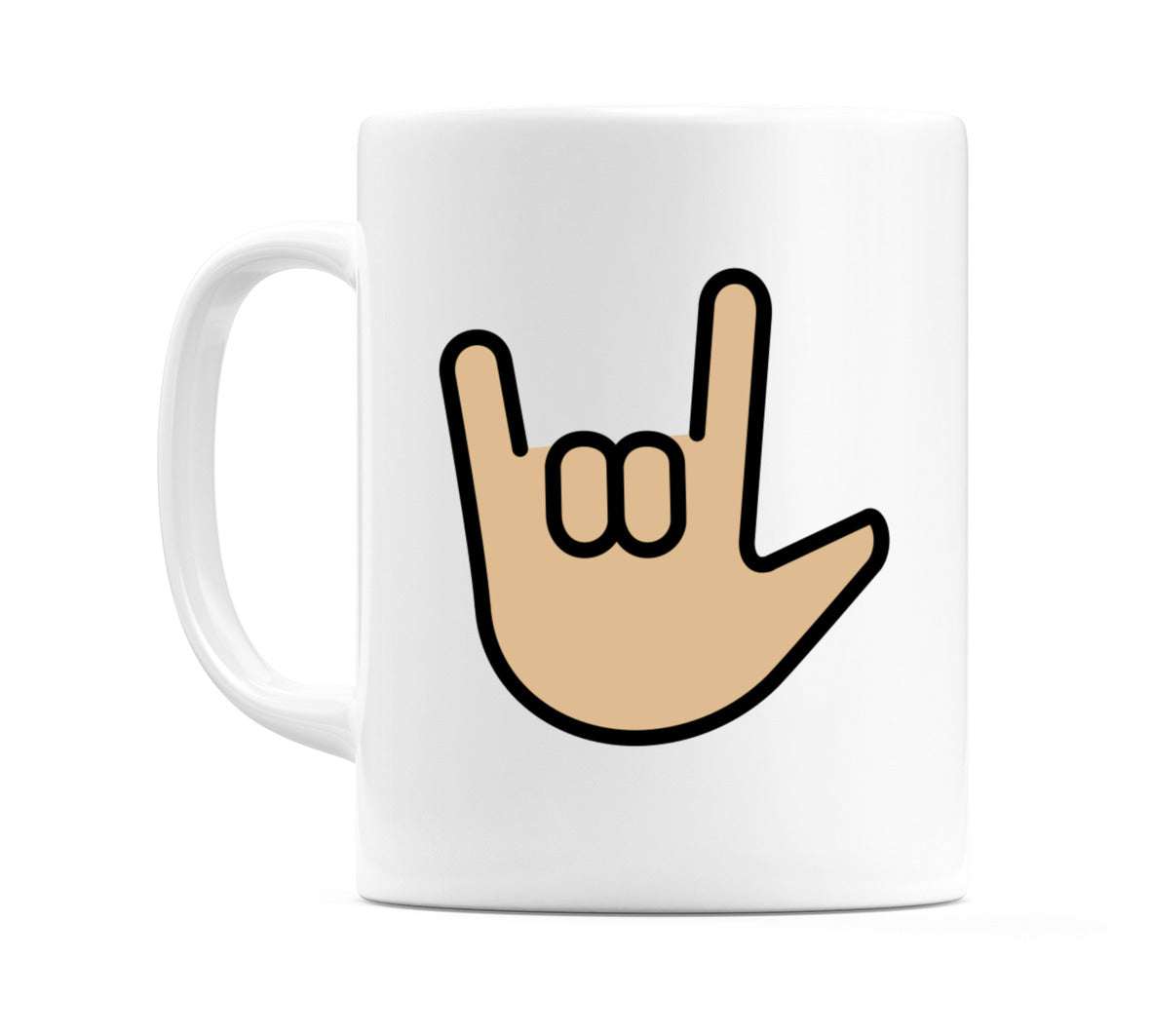 Love-You Gesture: Medium-Light Skin Tone Emoji Mug