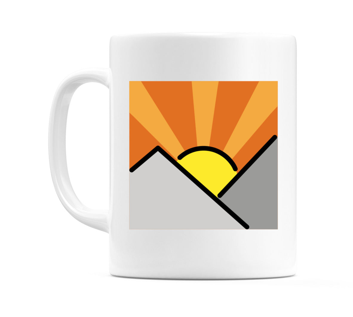 Sunrise Over Mountains Emoji Mug
