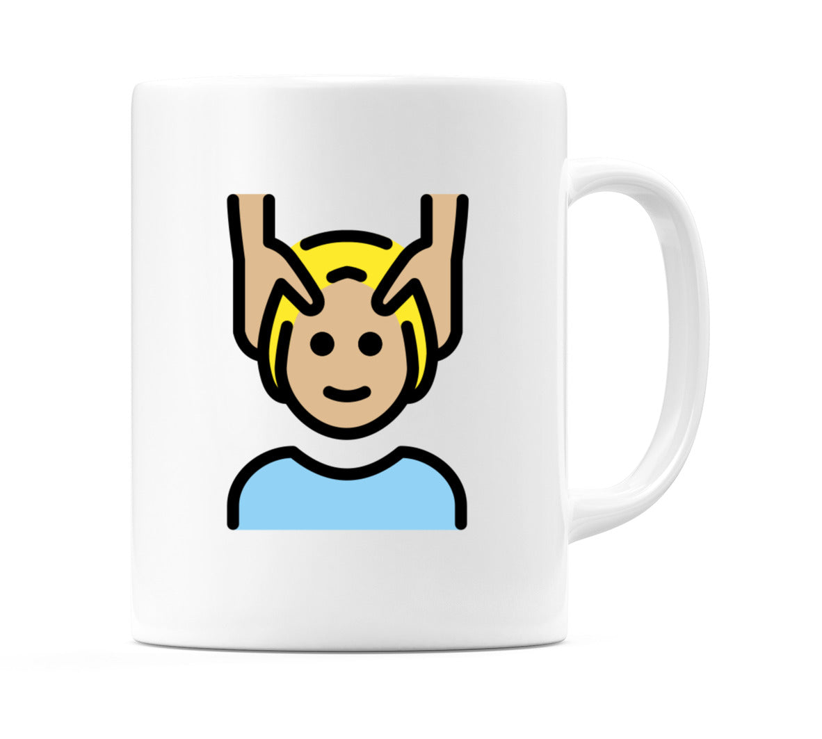 Person Getting Massage: Medium-Light Skin Tone Emoji Mug